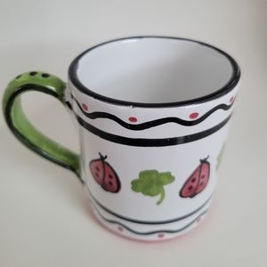 Deruta HOLMQUIST BUONA FORTUNA MUG (LIGHT GREEN)-Lady BugLucky Clover